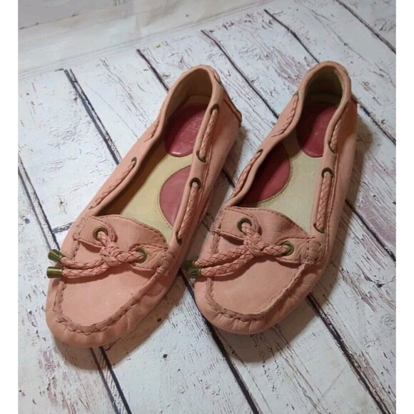 Frye Reagan Braided Lace Driving  Moc Loafer‎  Rose Pink - Women's 5.5M - Picture 1 of 7